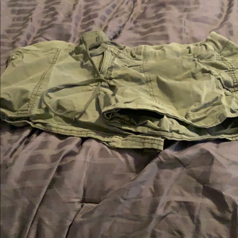Ana Green Khaki Drawstring Shorts